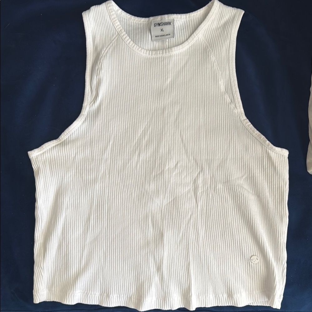 Gymshark Cotton Rib Midi Tank - White